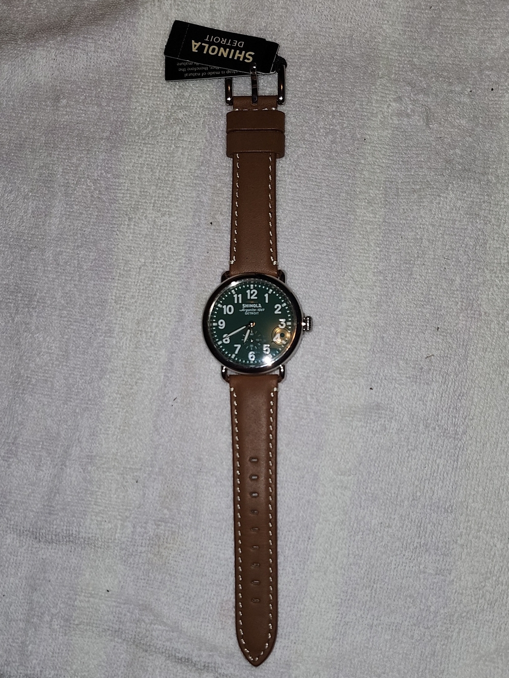 Shinola Detroit Argonite Forest Green Dial with Brown Leather Strap Watch